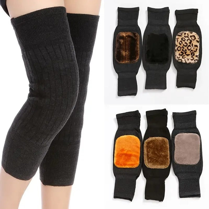 1 Pair Unisex Women Men’s Cashmere Wool Knee Brace Pads  (Random Color)