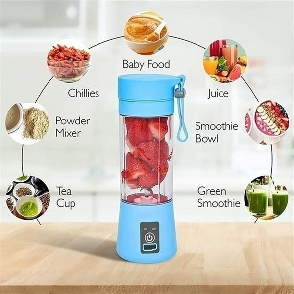 Rechargeable Portable Mini Juicer Blender [Random Color] With Box